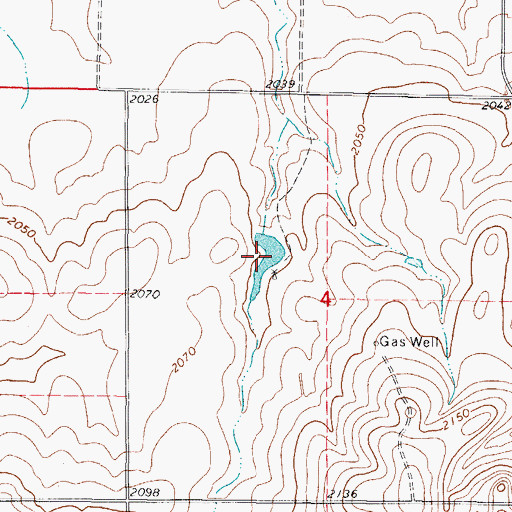 Topographic Map of Casey 1 Reservoir, OK