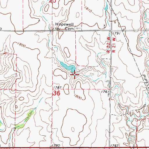 Topographic Map of Glen Lake Dam, OK