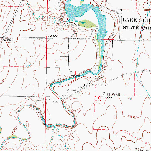 Topographic Map of Shultz Lake, OK