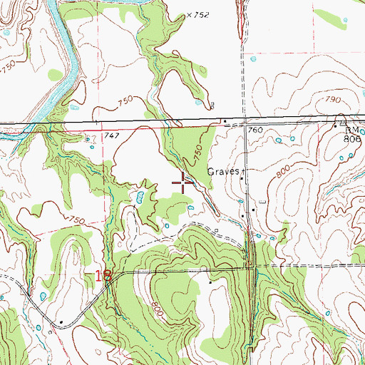 Topographic Map of Wemer-Leonard Company Lake Number 1 Dam, OK