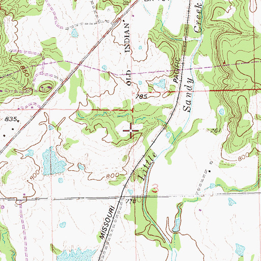 Topographic Map of Billy Yardbrough Reservoir, OK