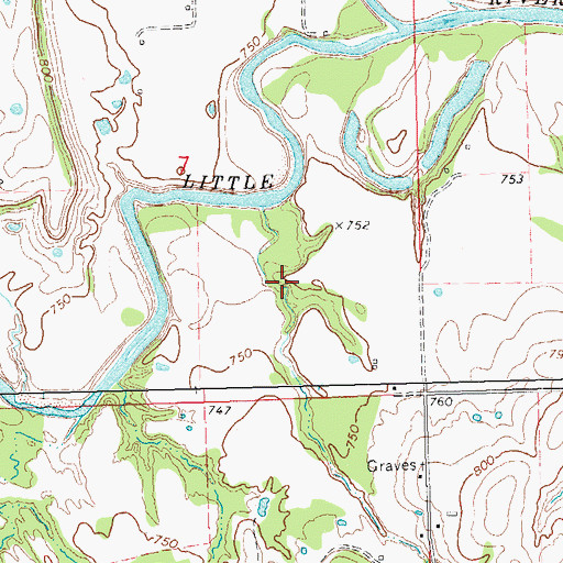 Topographic Map of Leonard-Werner Lake, OK