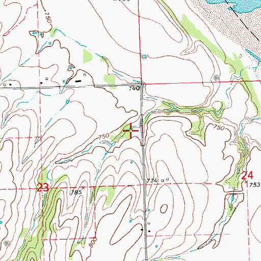 Topographic Map of C H Black Reservoir, OK