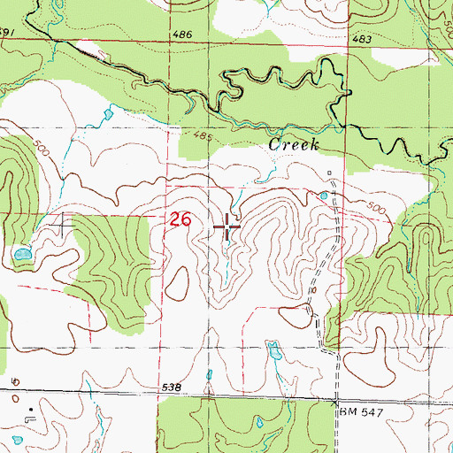 Topographic Map of Lewis Eastwood Dam, OK