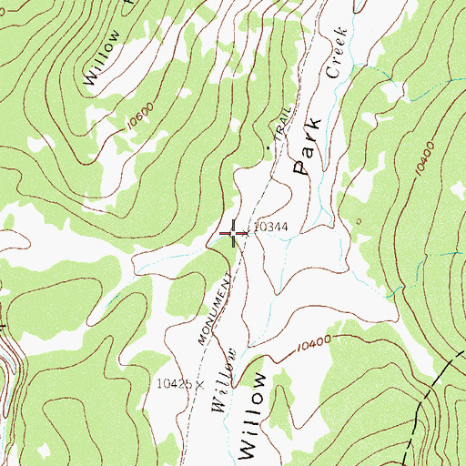 Topographic Map of Willow Park, CO