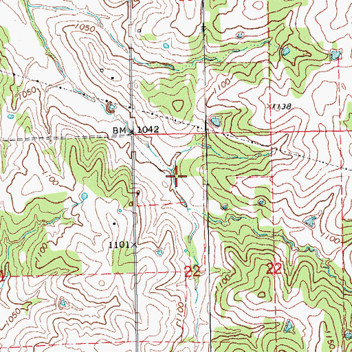 Topographic Map of Sandy Creek 9 Dam, OK