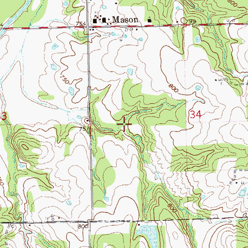 Topographic Map of Okfuskee Tributary Site W3 Reservoir, OK
