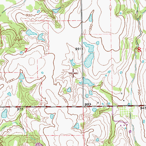 Topographic Map of Washington Creek Site 1 Reservoir, OK