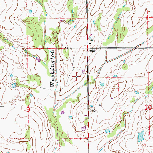 Topographic Map of Washington Creek 2 Dam, OK