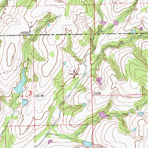 Topographic Map of Washington Creek Site 3 Dam, OK