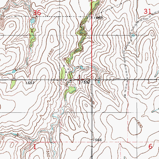 Topographic Map of South Clinton Laterals Site L-14 Reservoir, OK