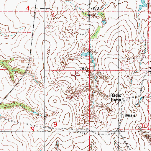 Topographic Map of South Clinton Laterals Number 101 Dam, OK