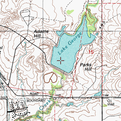 Topographic Map of Lake George Dam, OK