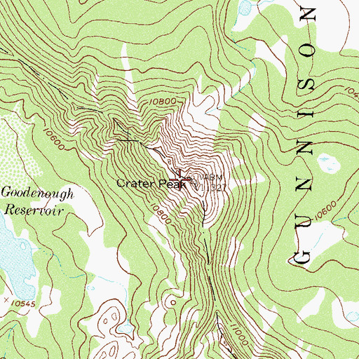 Topographic Map of Crater Peak, CO