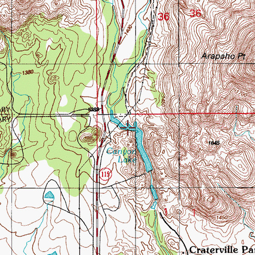 Topographic Map of Upper Canyon Lake, OK