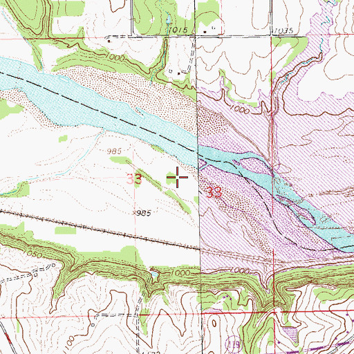 Topographic Map of Kaw Lake, OK