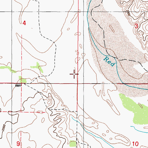 Topographic Map of Cow Creek Site 7 Reservoir, OK