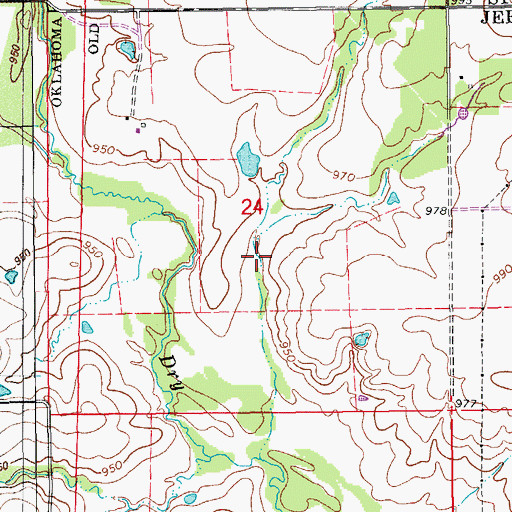 Topographic Map of Cow Creek Site 29 Dam, OK