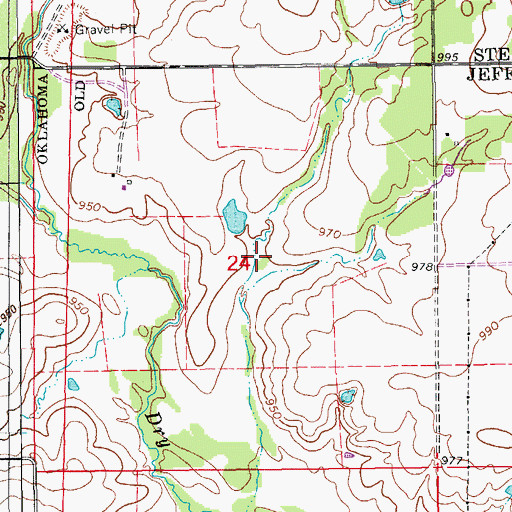Topographic Map of Cow Creek Site 29 Reservoir, OK
