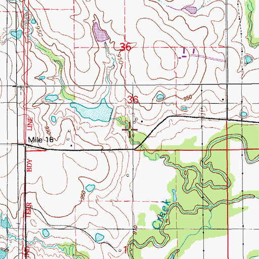 Topographic Map of Cow Creek Site 47 Reservoir, OK