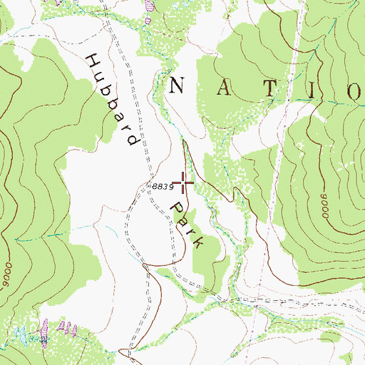 Topographic Map of Hubbard Park, CO