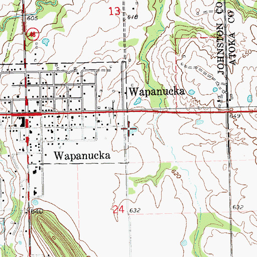 Topographic Map of Delaware Creek Site 3 Reservoir, OK