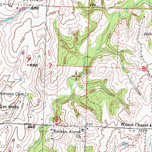 Topographic Map of Kadashan Bottom Site 2 Reservoir, OK