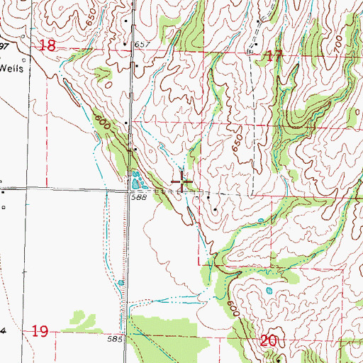 Topographic Map of Kadashan Bottom Site 3 Dam, OK