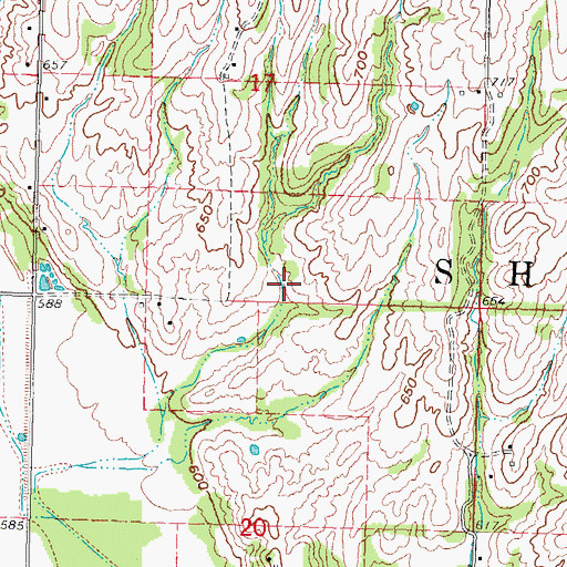 Topographic Map of Kadashan Bottom Site 4 Reservoir, OK