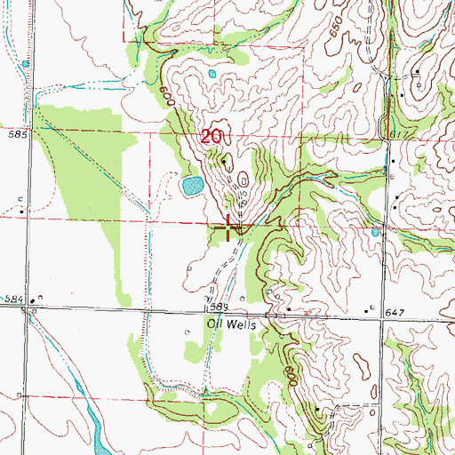Topographic Map of Kadashan Bottom Site 5 Dam, OK