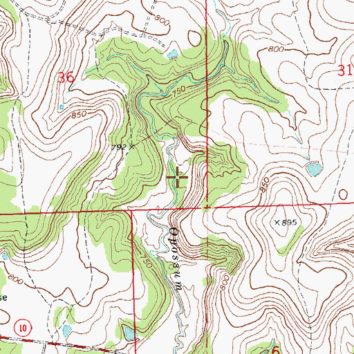 Topographic Map of Cotton-Coon-Mission Creek Site 4 Dam, OK