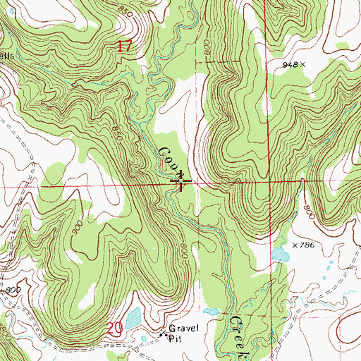 Topographic Map of Cotton-Coon-Mission Creek Site 5 Dam, OK