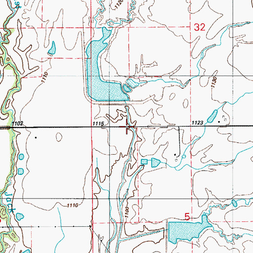 Topographic Map of Jack Creek Site 1 Reservoir, OK