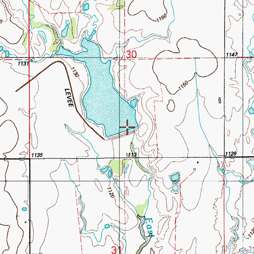 Topographic Map of Jack Creek Site 2 Dam, OK