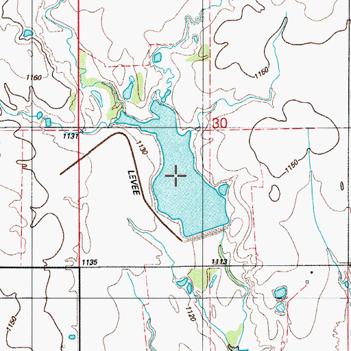 Topographic Map of Jack Creek Site 2 Reservoir, OK