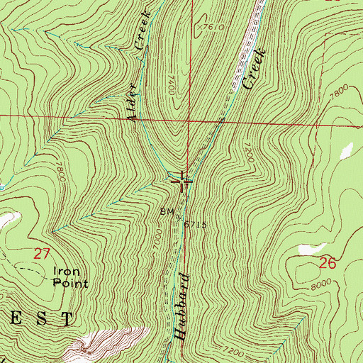 Topographic Map of Alder Creek, CO