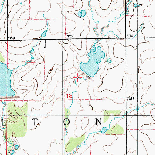 Topographic Map of Jack Creek Site 2b Dam, OK