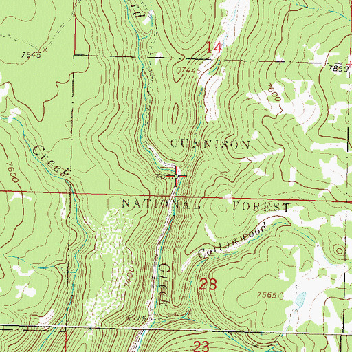 Topographic Map of Willow Creek, CO