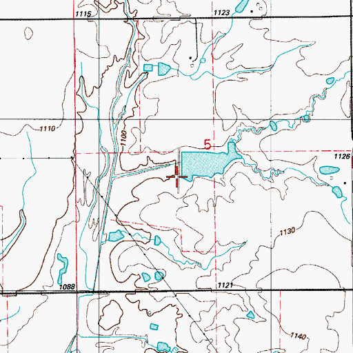 Topographic Map of Jack Creek Site 9 Dam, OK