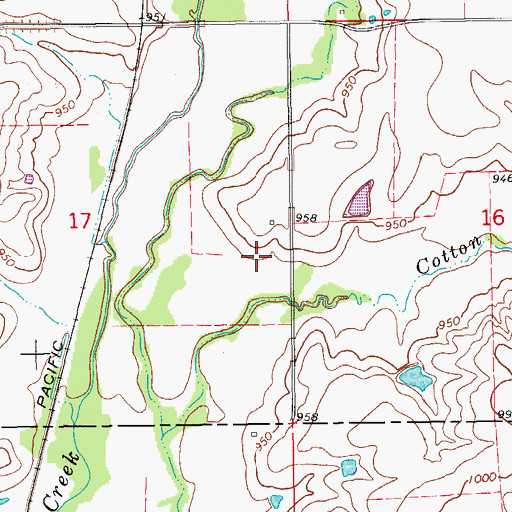 Topographic Map of Cow Creek Site 8 Reservoir, OK