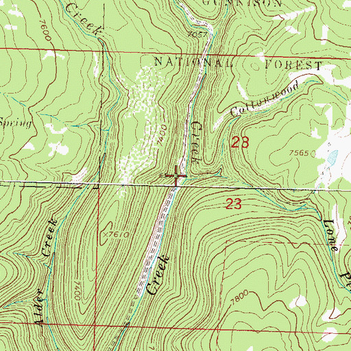 Topographic Map of Cottonwood Creek, CO