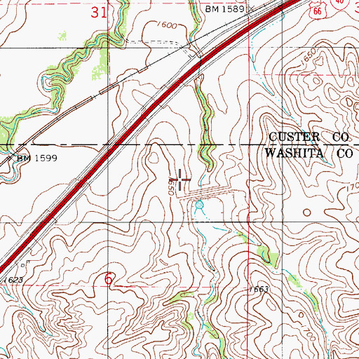 Topographic Map of Turkey Creek Site 12 Reservoir, OK