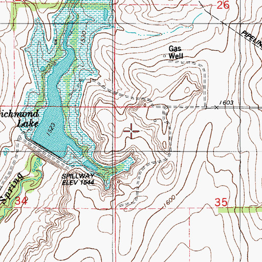 Topographic Map of Cobb Creek Site 3 Dam, OK