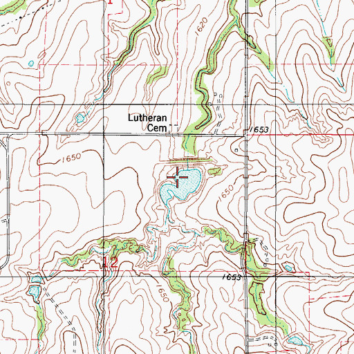 Topographic Map of South Clinton Laterals Site L15 Dam, OK