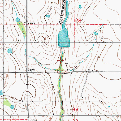 Topographic Map of Cowden Laterals Site 5 Dam, OK