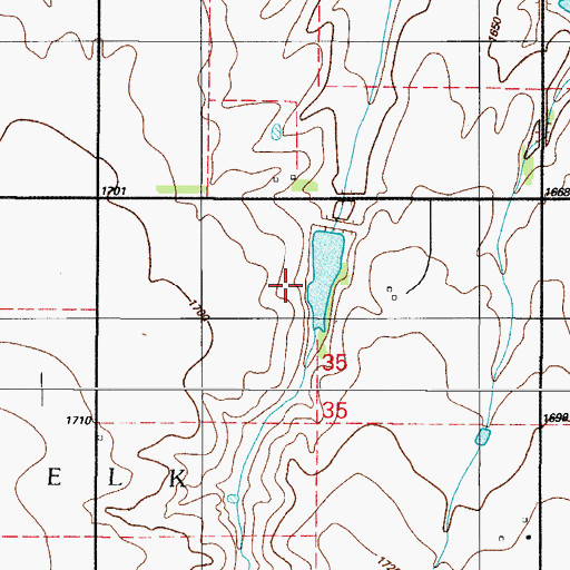 Topographic Map of Upper Elk Creek Site 40 Reservoir, OK