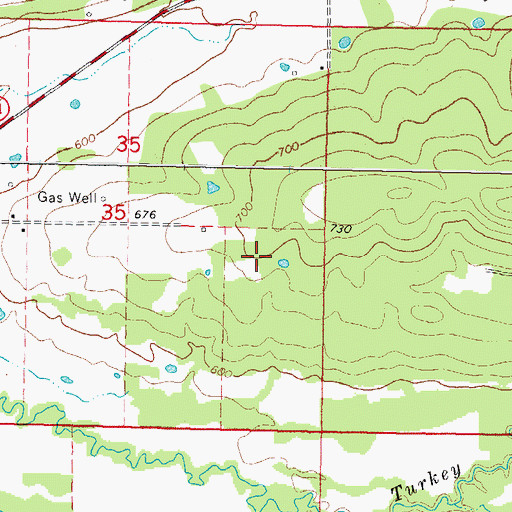 Topographic Map of Cowden Laterals Site 12 Reservoir, OK