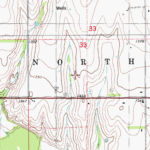 Topographic Map of Cowden Laterals Site 14 Reservoir, OK