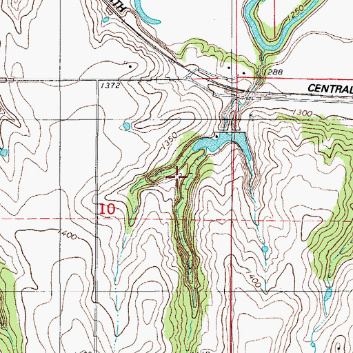 Topographic Map of Fort Cobb Laterals Site 2 Dam, OK