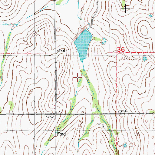 Topographic Map of Fort Cobb Laterals Site 7 Reservoir, OK